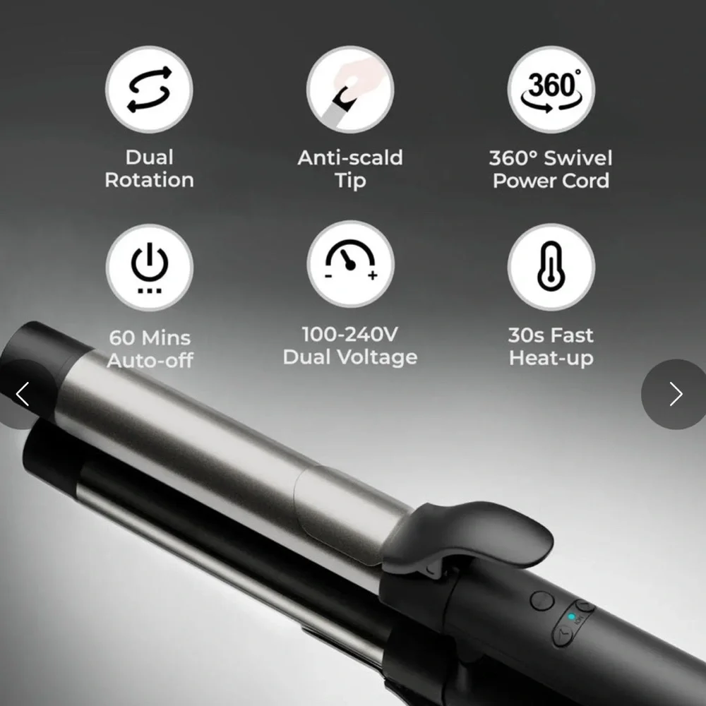 New TYMO ROTA AUTOMATIC Ionic Rotating curling Iron.  1.25” Titanium Barrel.